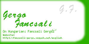 gergo fancsali business card